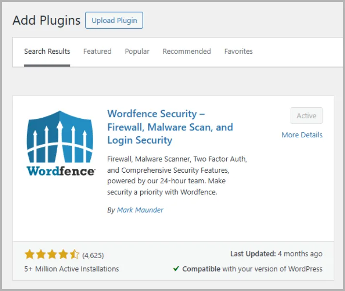 Wordfence Install