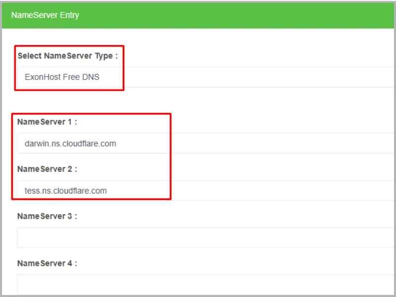Exhonhost Registrar Nameserver Info