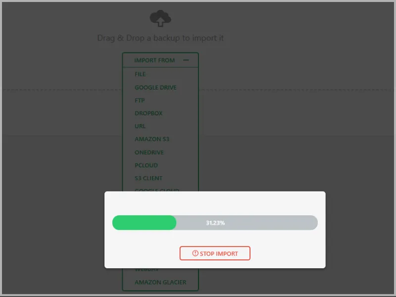 All in One Migration WordPress Plugin Import Option