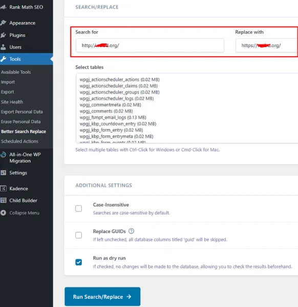 Better Search Replace Plugin Info