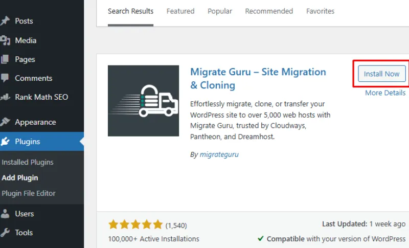 MIgrate Guro Plugin Install